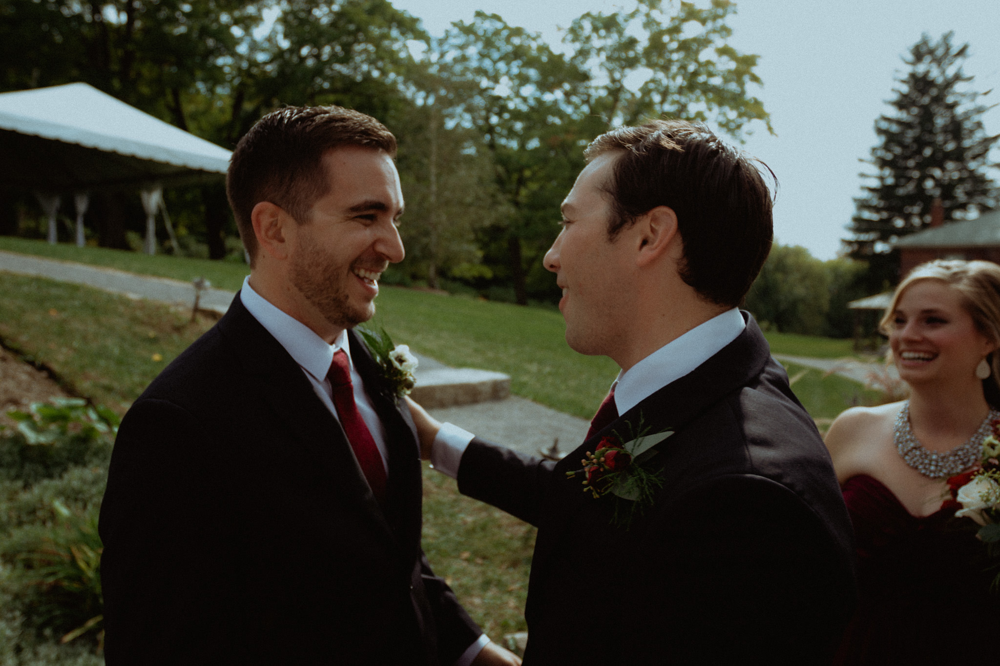 groom and best man after wedding ceremony