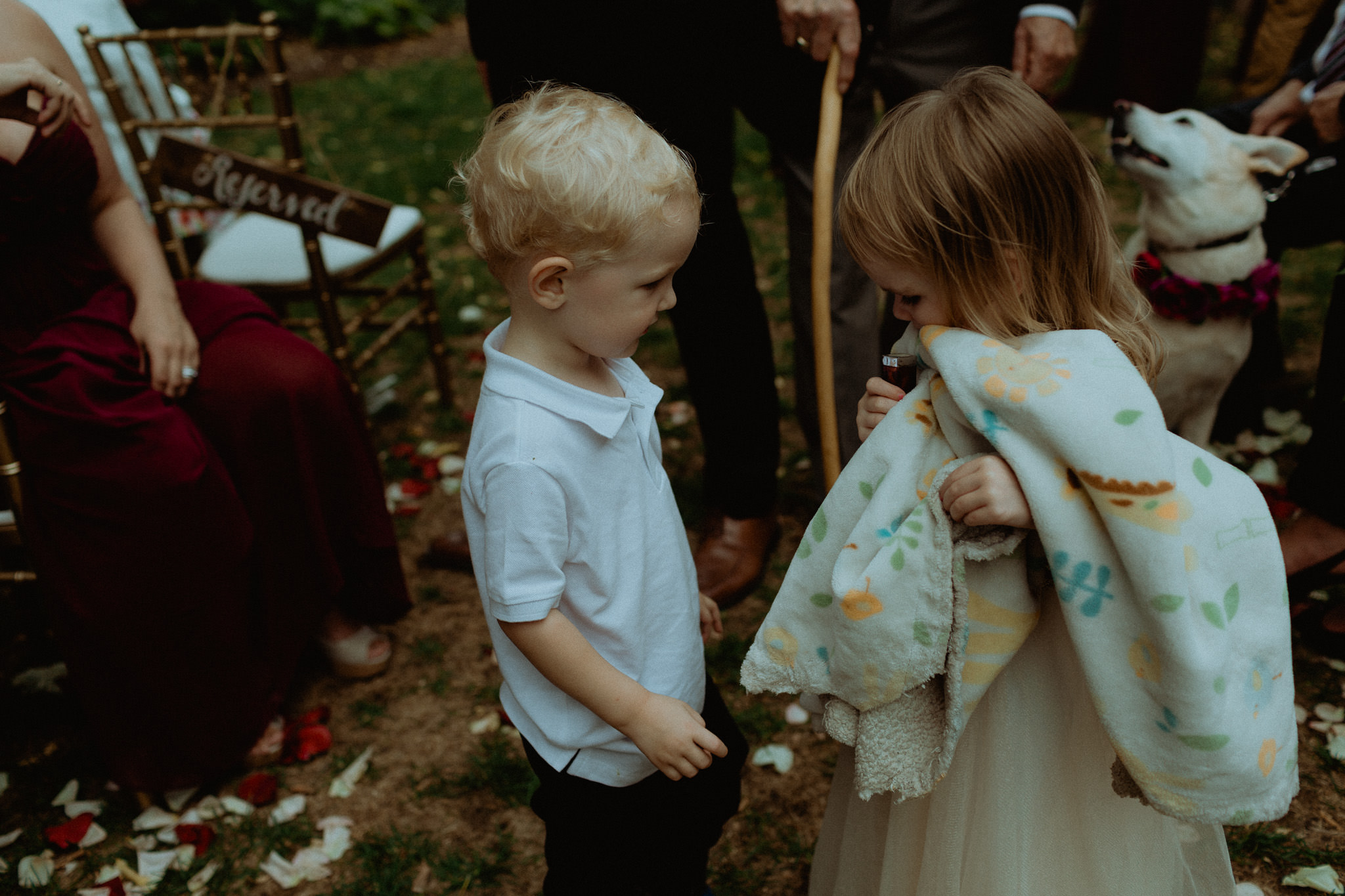 cute child moment at wedding