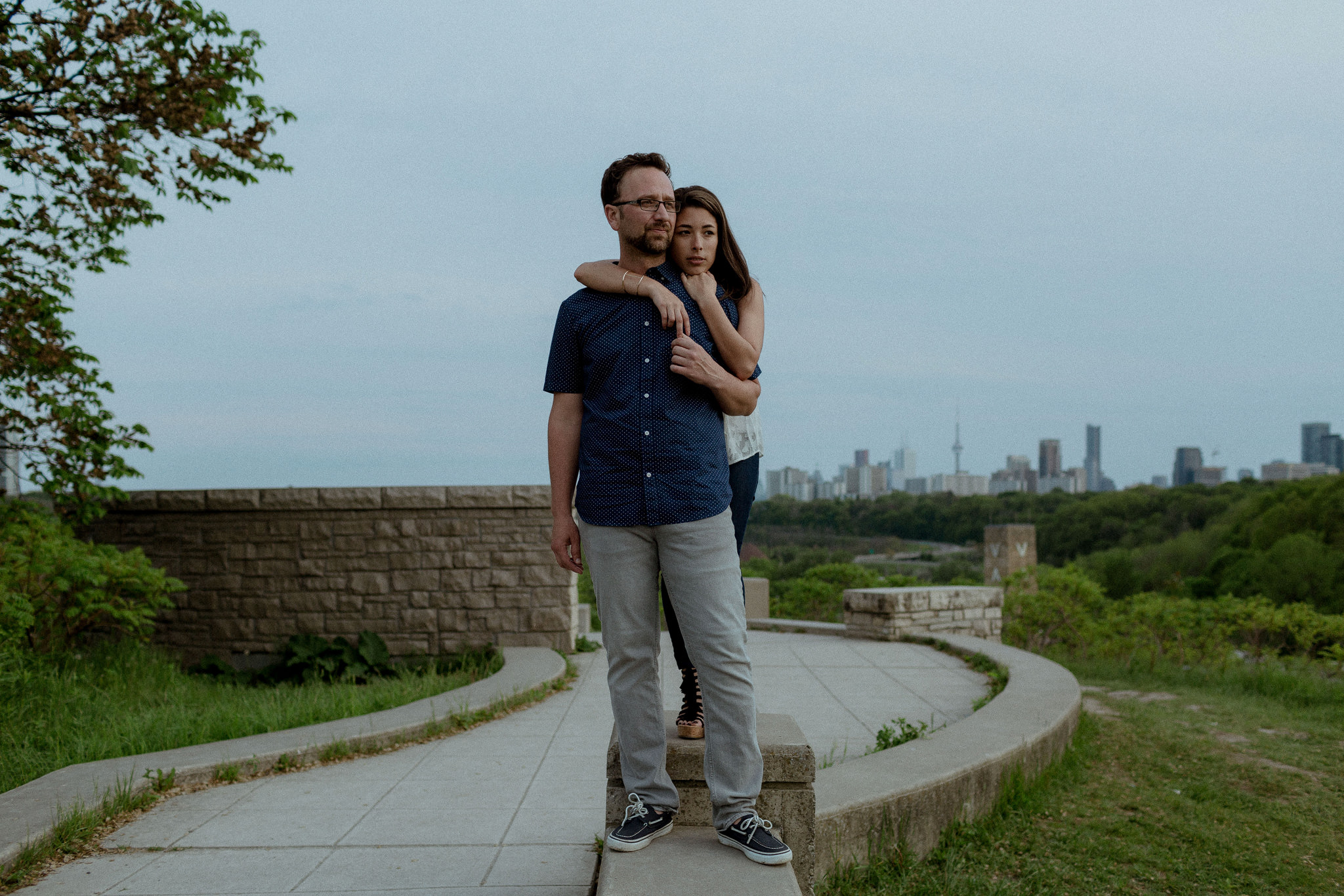 Toronto Skyline at Lookout Point engagement photo
