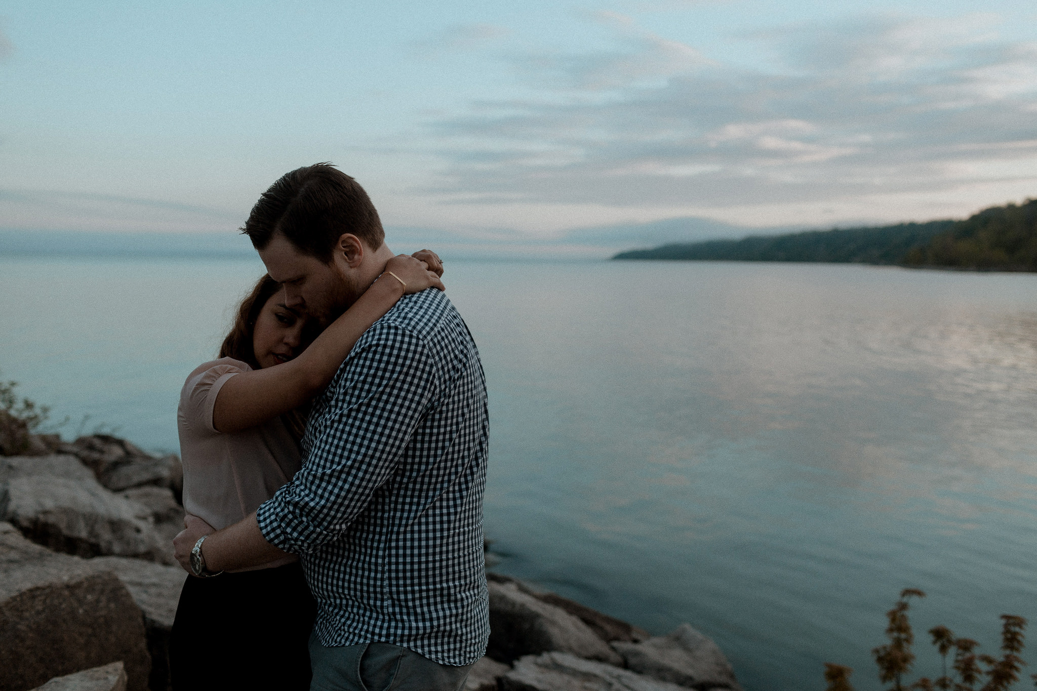 Different engagement photography in Bluffer's Park at sunset